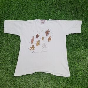 Vintage 1984 Dog Cat Shirt Womens Medium 19x22 White
